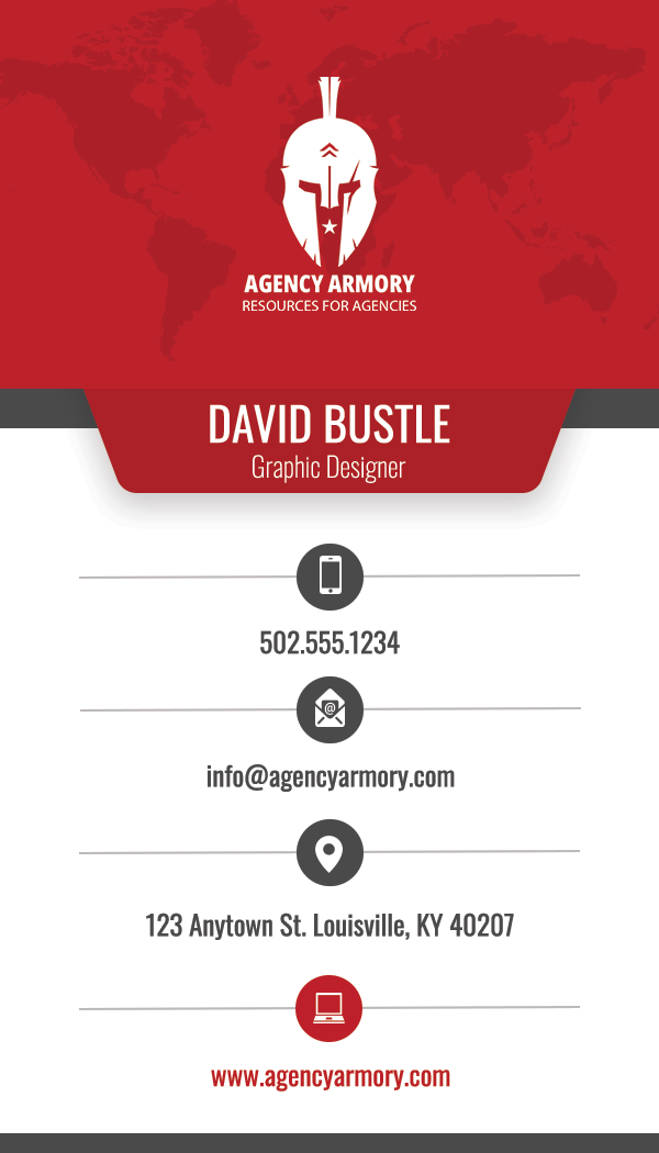 Agency Business Card Tall Design Template